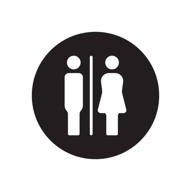 厕所标志字形图标孤立在白色背景上图片下载