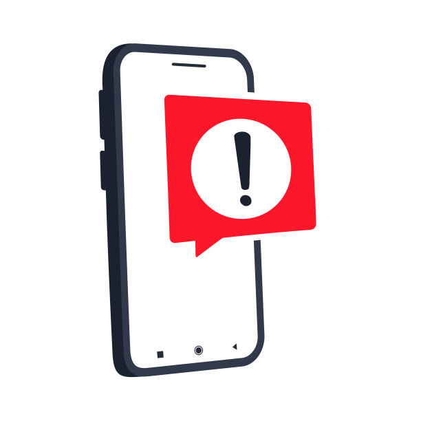 智能手机提醒通知。感叹的象征。图片下载