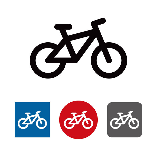 自行车健身线艺术图标的应用程序和网站图片下载