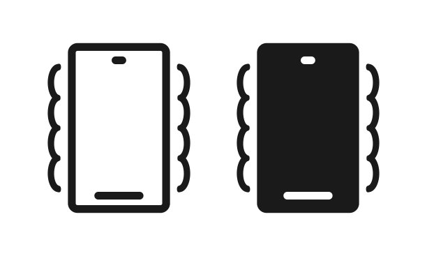 智能手机振动图标。手机静音模式。图片下载