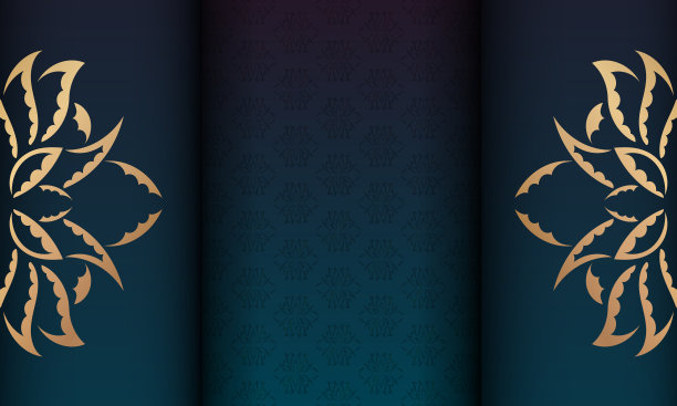 渐变的蓝色背景与黄金饰品和空间的文字图片下载