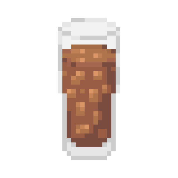 像素艺术冰可乐杯。图片下载