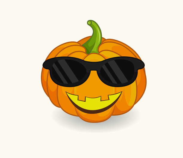万圣节派对上戴着眼镜的微笑南瓜头。图片下载