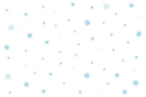 向量白色背景雪花。素材图片
