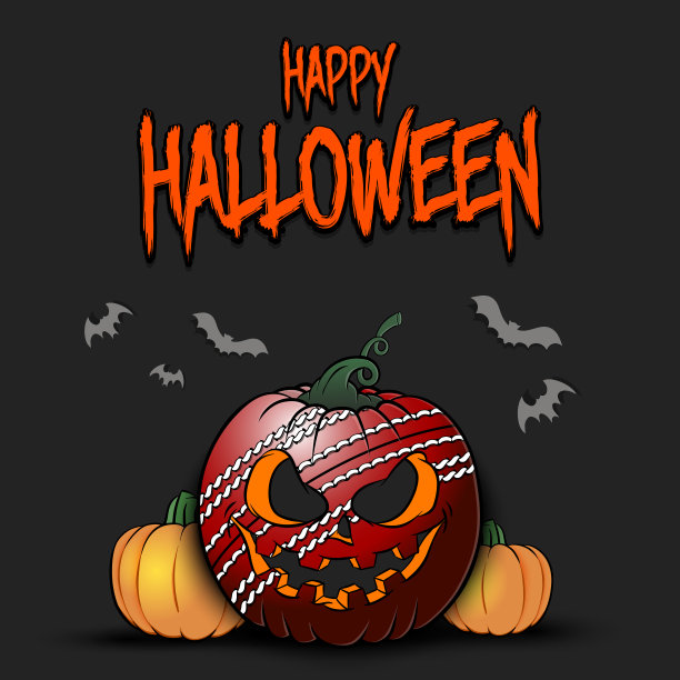 万圣节快乐。南瓜板球图片下载