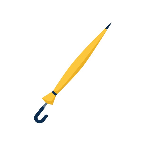 黄色伞孤立在白色背景上。平面向量插图图片下载