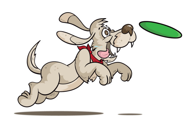 快乐的狗追飞盘图片下载