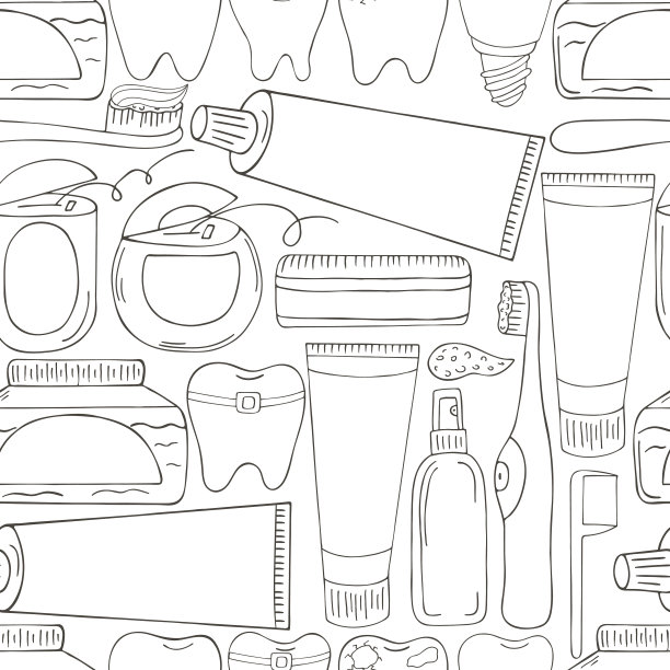 单色医用无缝图案。把书页涂成黑色和白色图片下载