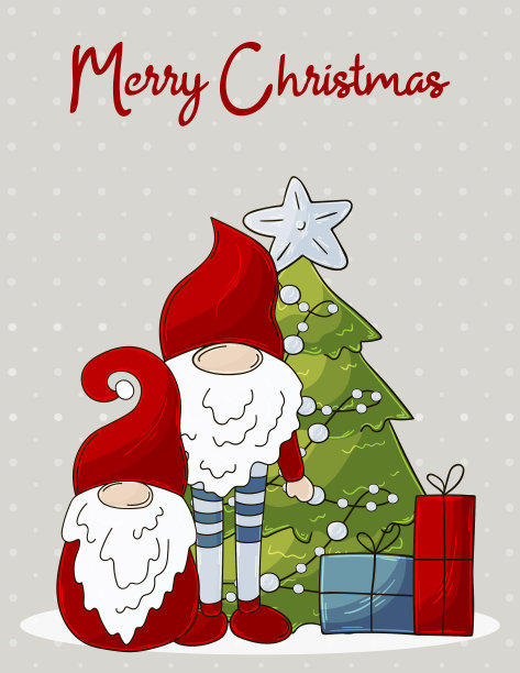 圣诞插图与侏儒图片下载