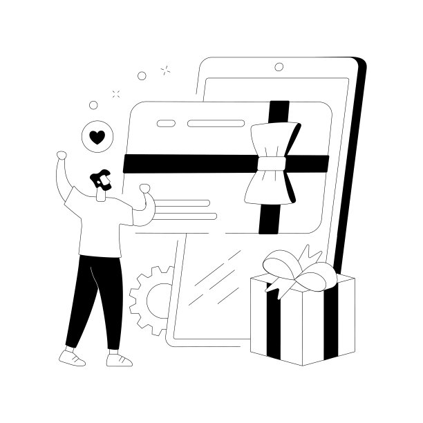 数字礼品卡抽象概念矢量插图。图片下载