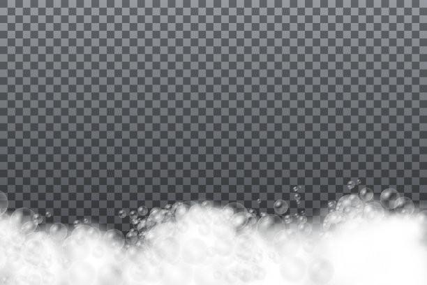 将洗发泡沫和肥皂泡在一起。图片下载