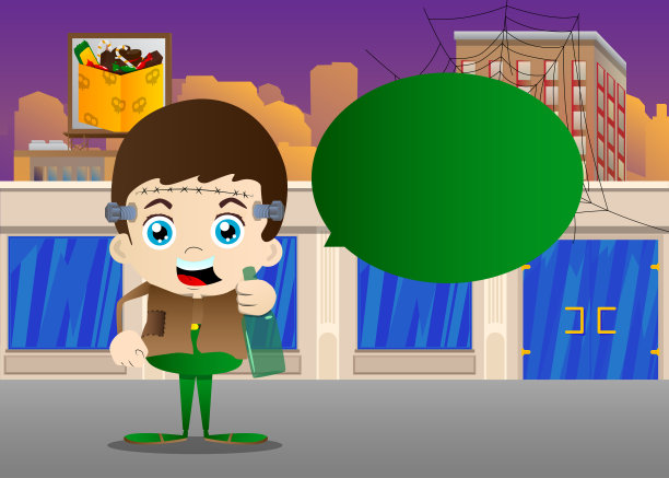 孩子们穿着万圣节服装拿着瓶子。图片下载