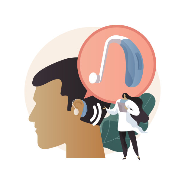 助听器抽象概念矢量插图。图片下载