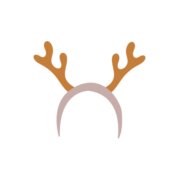 圈圈与鹿角装饰涂鸦风格。圣诞节和新年的简单装饰。矢量插图孤立的白色背景。图片下载