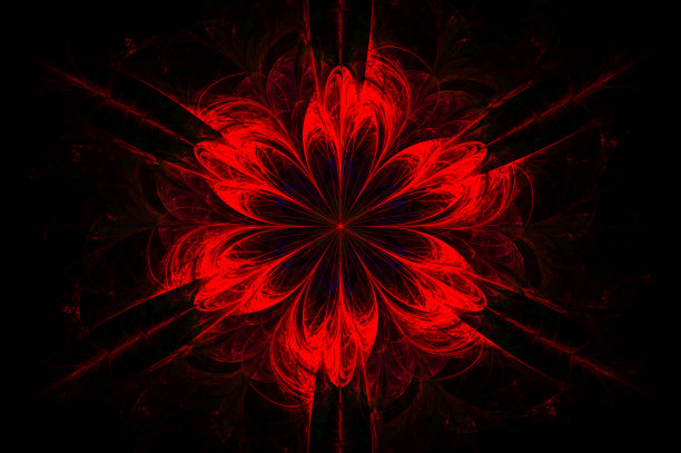 电脑生成抽象插画，美丽的分形火花墙图案，万花筒设计背景，抽象概念独特的曼荼罗万花筒创意独特的平面设计图片下载