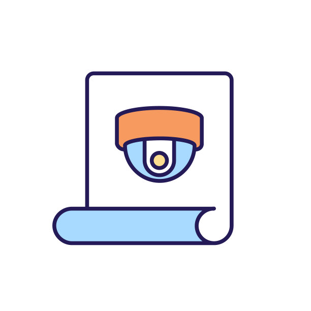 摄像机记录贴纸RGB彩色图标图片下载