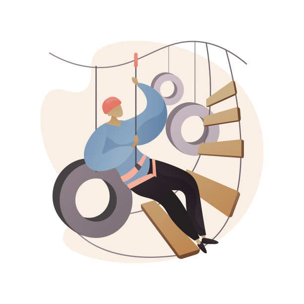 障碍球场公园抽象概念矢量插图。图片下载