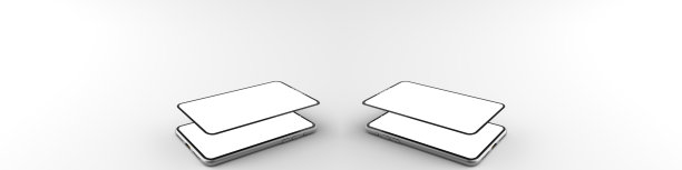 智能手机白色屏幕在白色地板背景和白色屏幕浮动与手机分开3D渲染手机躺在地板上。智能手机白屏可以用来做广告。图片下载