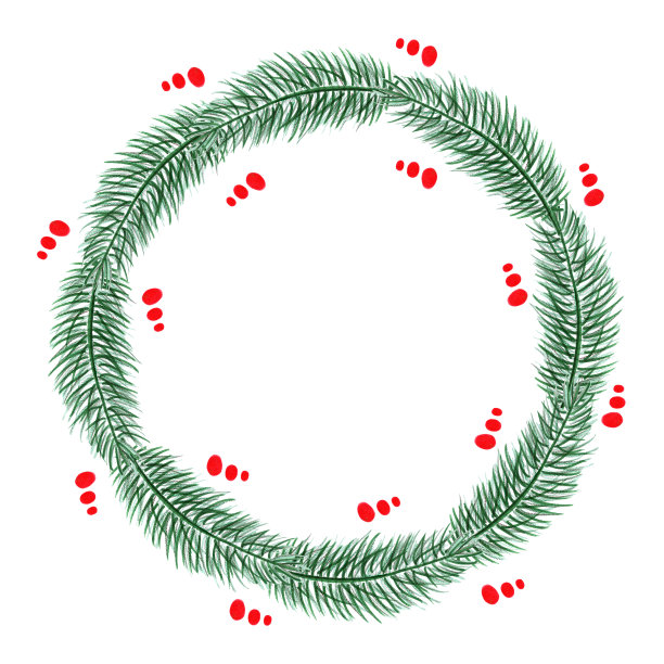 圣诞花环，花架。冬天的装饰。水彩手绘插图图片下载