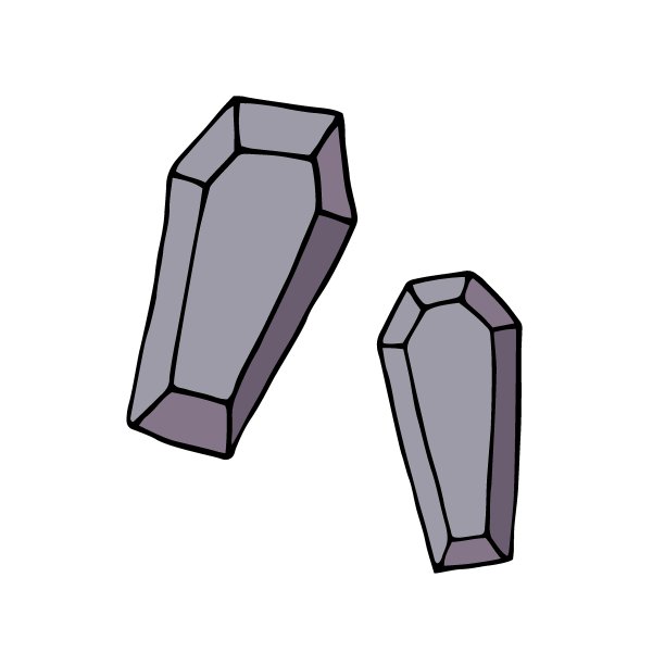 矢量涂鸦棺材集。万圣节，死亡标志日图片下载