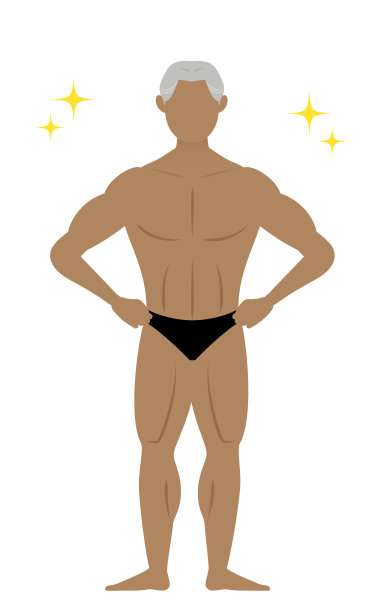 健美老人双手叉腰摆姿势图片下载