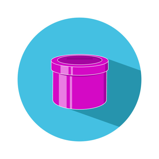 头发遮罩在明亮的容器平面矢量图标孤立在蓝色背景图片下载