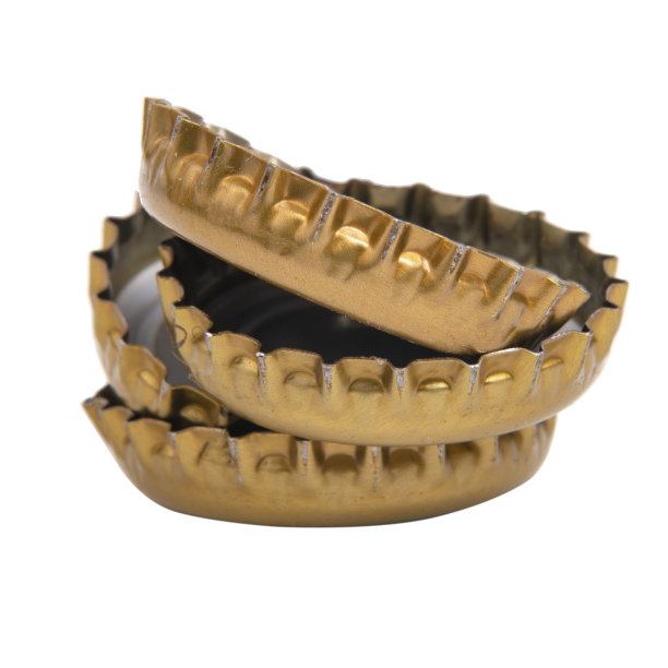 金属啤酒瓶塞隔离在白色背景上图片下载