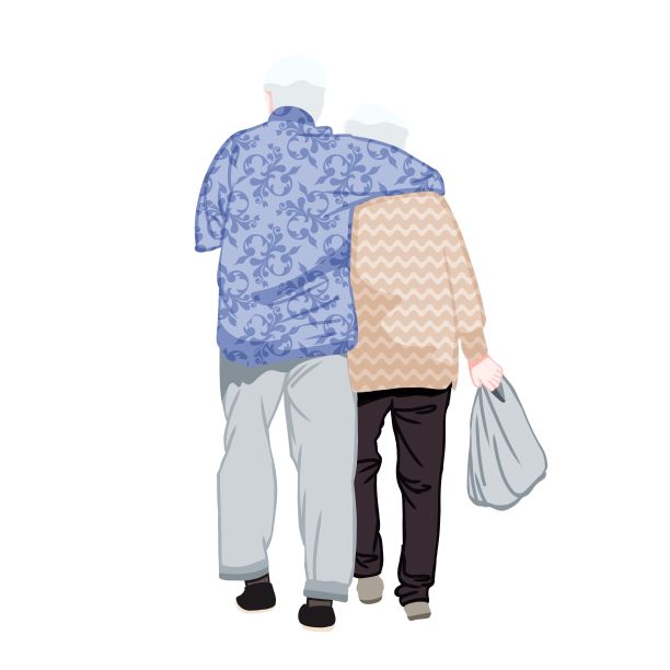 重阳节老夫妻背影图片下载