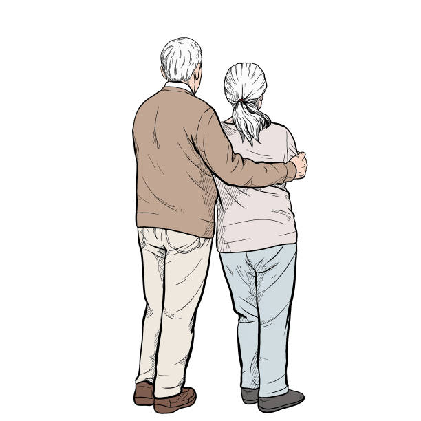 老夫妻的背影重阳节图片下载