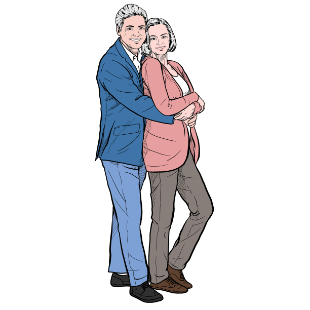 幸福相拥的老年夫妻重阳节图片下载