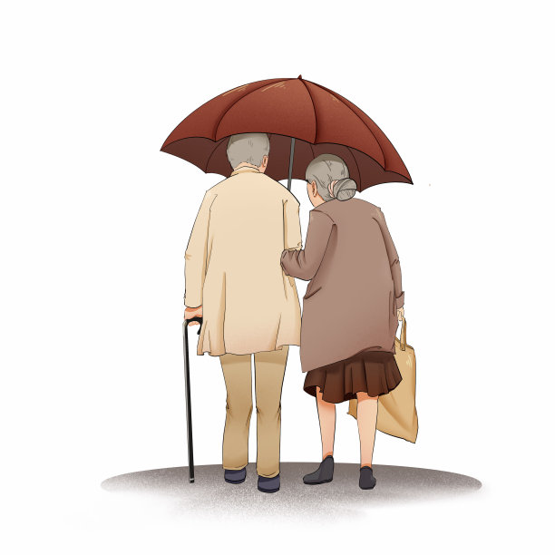 重阳节老夫妻背影图片下载