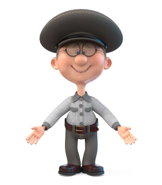 一个戴着帽子的有趣男孩的3d插图图片下载