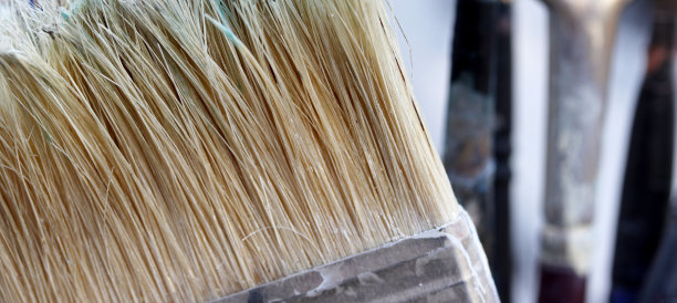 特写旧的肮脏的绘画刷图片下载