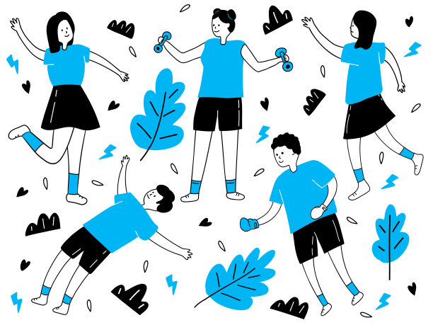 健康生活方式矢量插图素描涂鸦风格图片下载