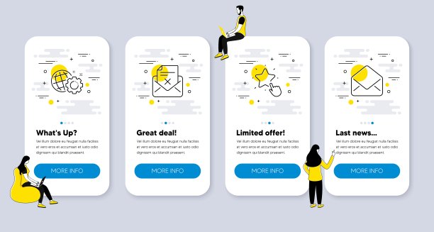 向量集商业图标相关的拒绝信，Seo齿轮和排名明星。向量图片下载