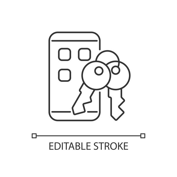 密码管理应用程序线性图标图片下载