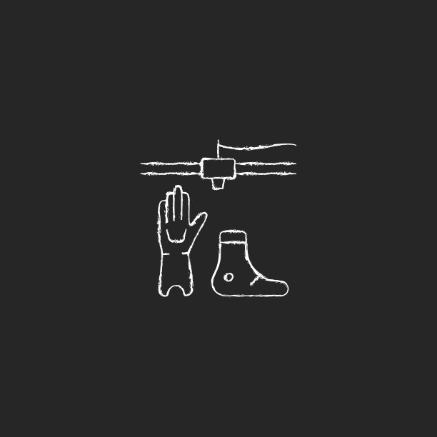 3d打印修复粉笔白色图标在黑暗的背景图片下载