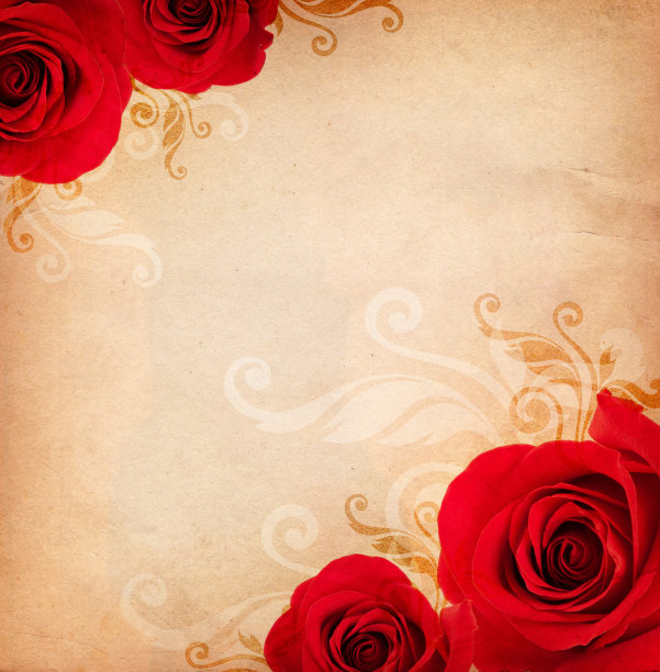 红色玫瑰的复古背景图片下载