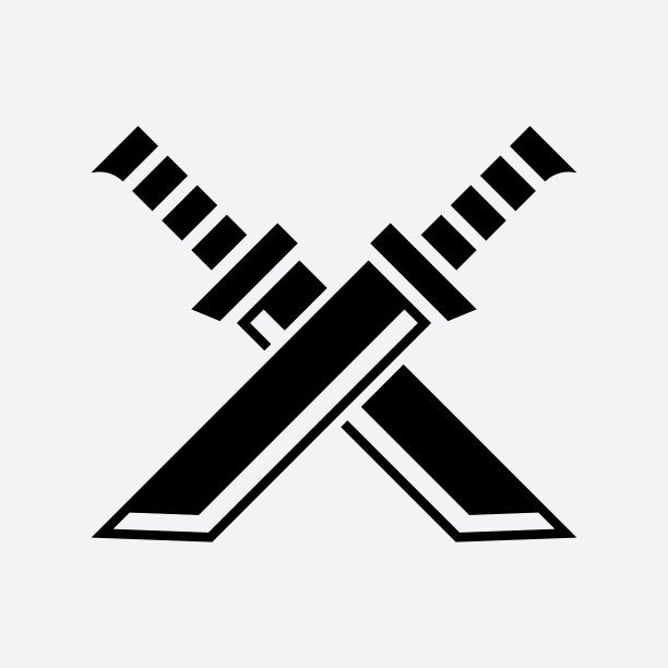 十字剑矢量图标插图图片下载
