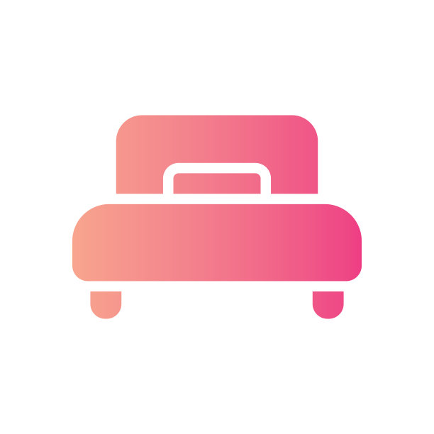 单一床的渐变图标孤立在白色背景图片下载