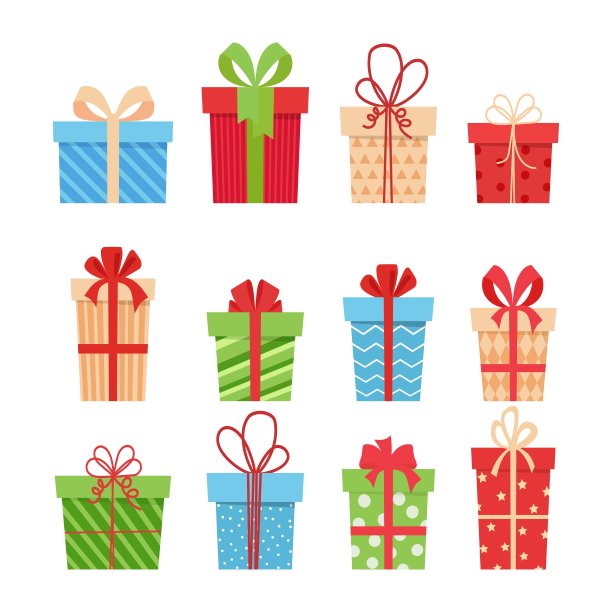 一套多彩的礼品盒图片下载