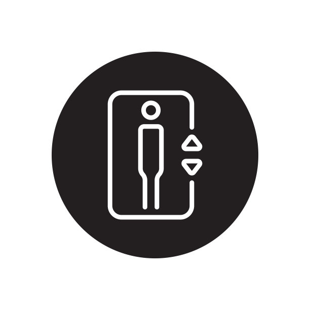 电梯字形图标隔离在白色背景上图片下载