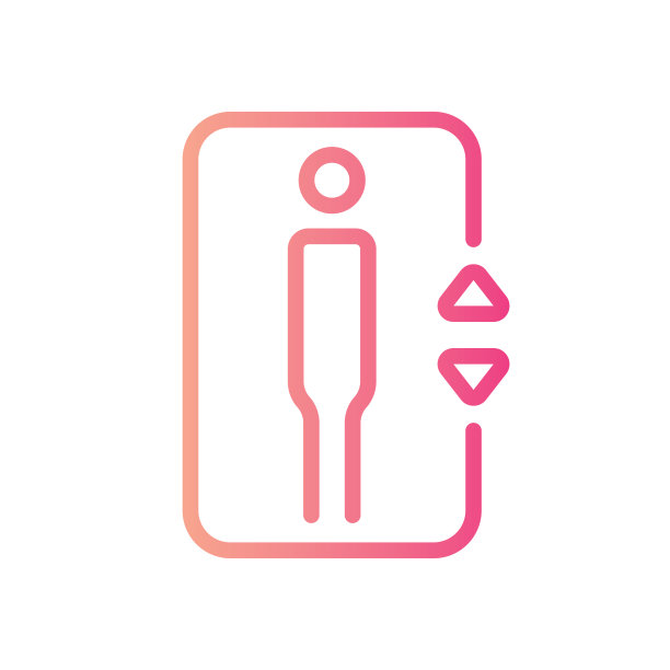 电梯渐变图标隔离在白色背景上图片下载