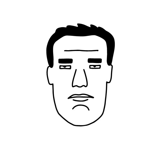 涂鸦人的脸被隔离在白色背景上图片下载