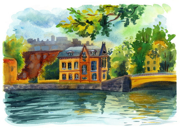 莫伊卡河，圣彼得堡，俄罗斯图片下载