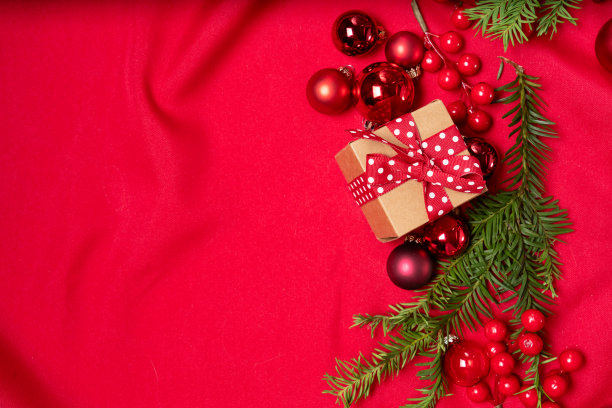 单色红色的圣诞节生活方式图片下载