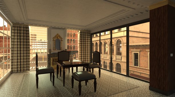 酒店舒适公寓3d插图图片下载