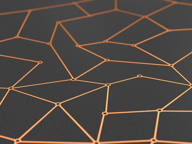 概念网在黑暗的背景。三维演示图片下载