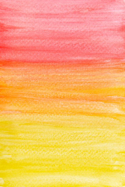 在纸上画红、橙、黄的水彩画。手工和工艺抽象背景。图片下载