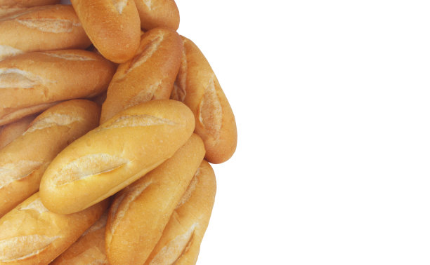 小麦面包面包孤立在白色图片下载